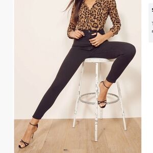 Reformation High & Skinny Crop Jeans in Faded Black Size 27